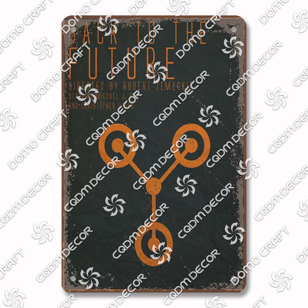 Classic Science Fiction Film Metal Tin Sign, Back to the Future Movie Poster Metal Plates, Cinema Club Cafe Bar Home Wall Decor