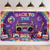 8090s Decorative Banner Background Back To 90s Vintage Party Disco Rock