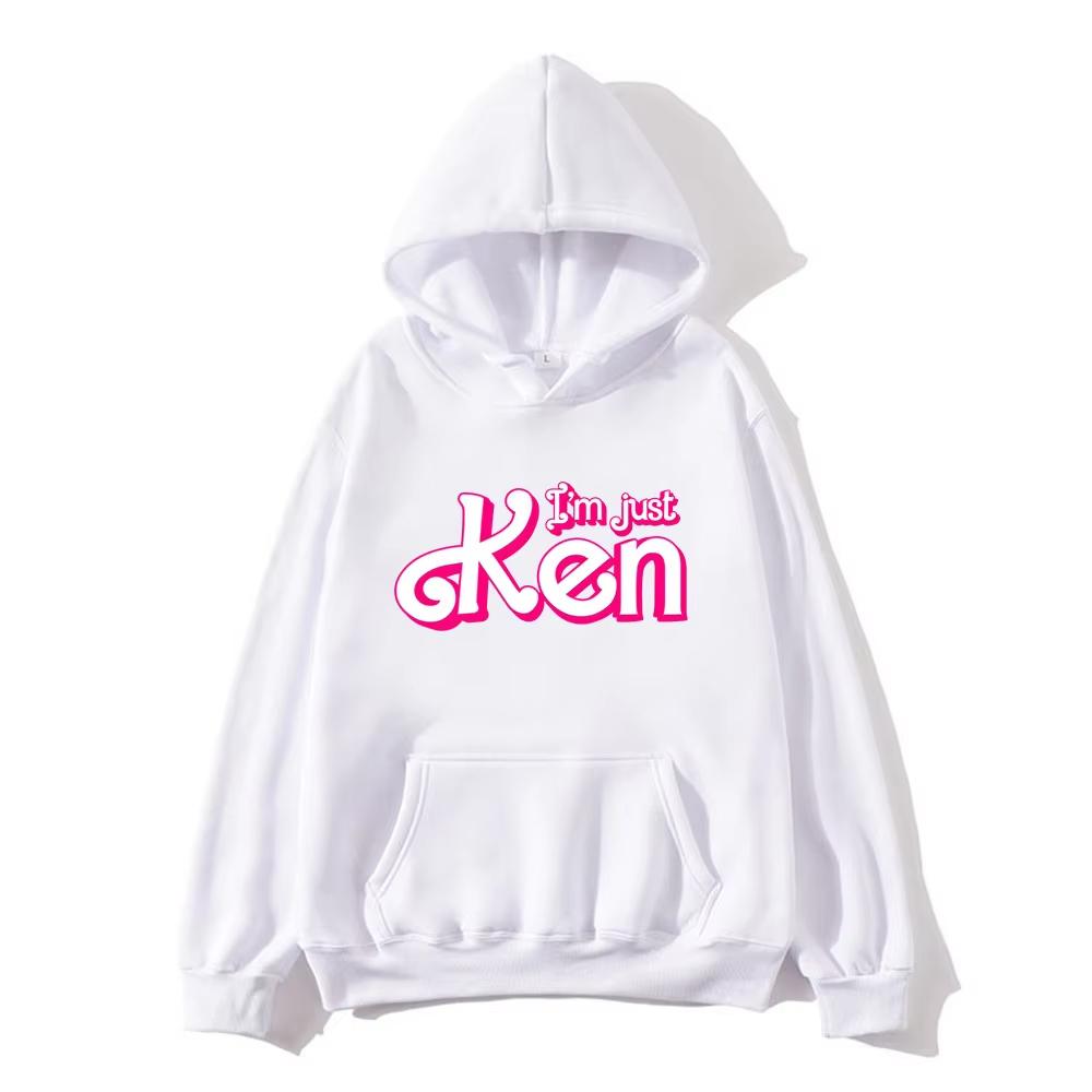 i'm Just Ken Ryangosling Hoodies Long Sleeve Casual Spring Sweatshirts With Pocket Hip Hop Pink Graphic Printing Sudaderas Mens