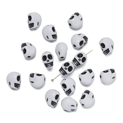30 stuks/partij Schedel Kralen Acryl Afstandhouder Kralen voor Armband Ketting Oorbellen Doe-het-zelf Sieraden Maken Accessoires Halloween Decoratie