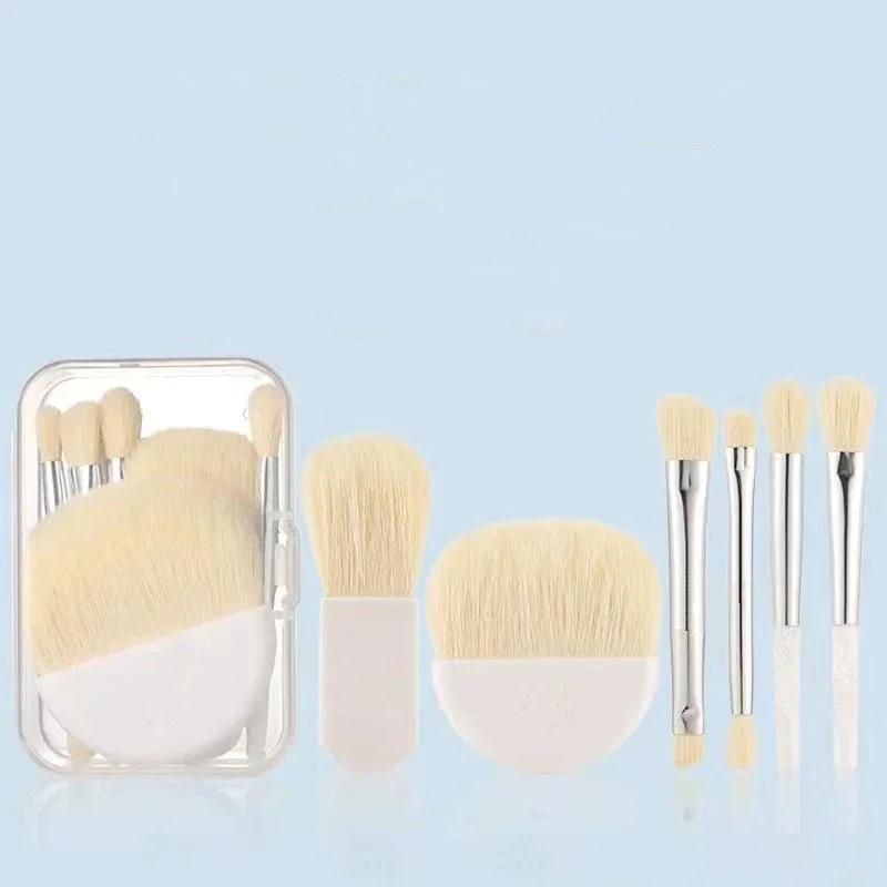 

Набор мини-кистей для макияжа 6 шт. Профессиональный портативный для тональной основы, консилеров, теней для век, пудры, румян. Инструмент для красоты и макияжа