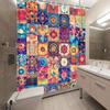 1pc Polyester Mandala Shower Curtain - Floral & Geometric Patterns, Vibrant Colors, Woven Arts Theme, Modern Traditional Style