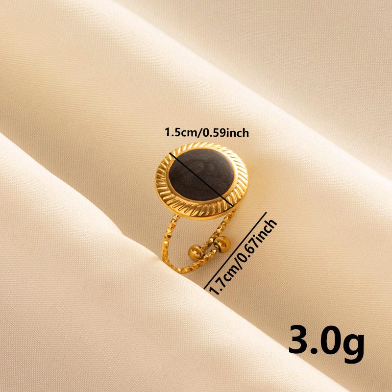 1/3pcs Creative Smooth Drip Oil Circle For Women Vintage Stainless Steel Adjustable Open Finger Nail Ring Couple Wed Accessories