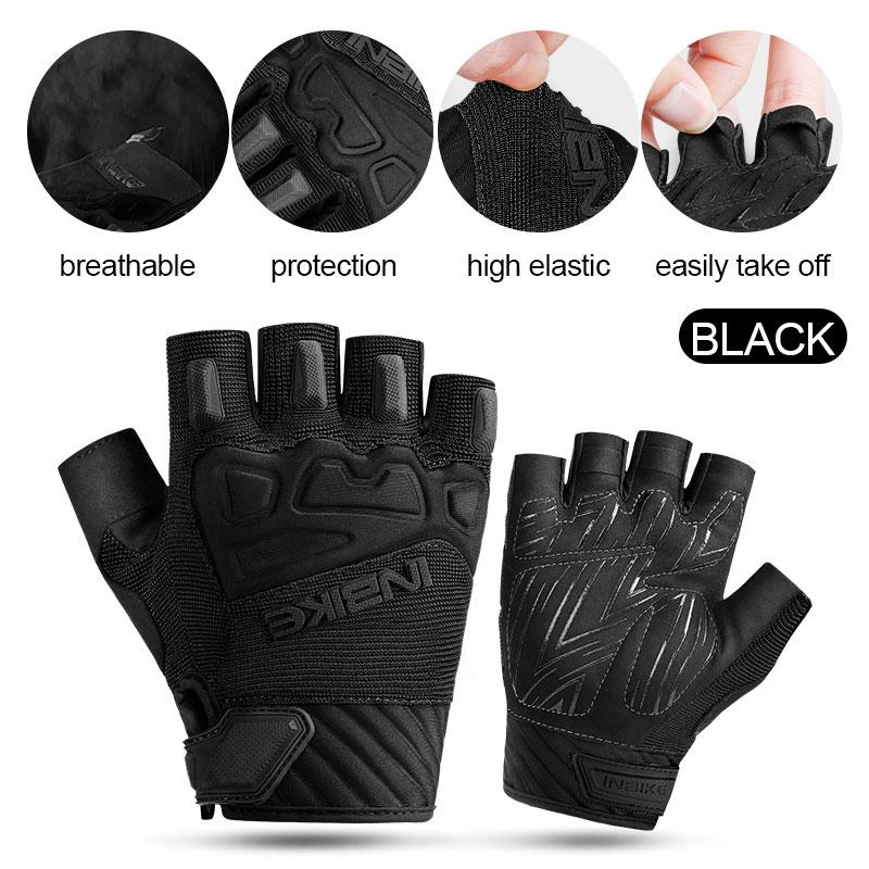 INBIKE Halbfinger Fahrradhandschuhe Sommer Antibakteriell Schweißabsorbierend Mountainbike Atmungsaktiv Stoßdämpfend Fahrradzubehör