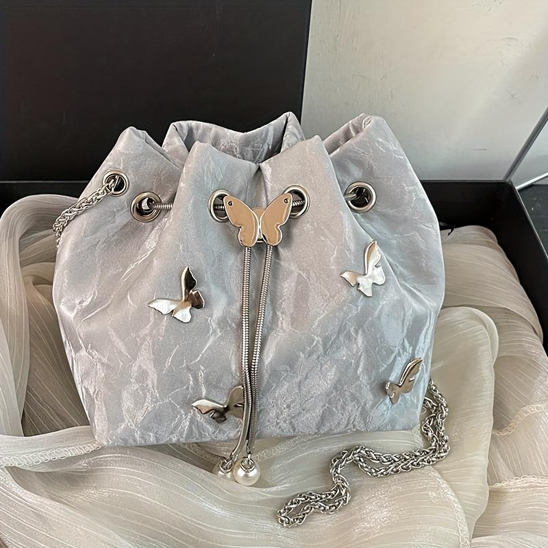 Trendy Butterfly Women Handbag, Unique Versatile Tote Bucket Bag, Shoulder Bag, Stylish Chain Crossbody Bag