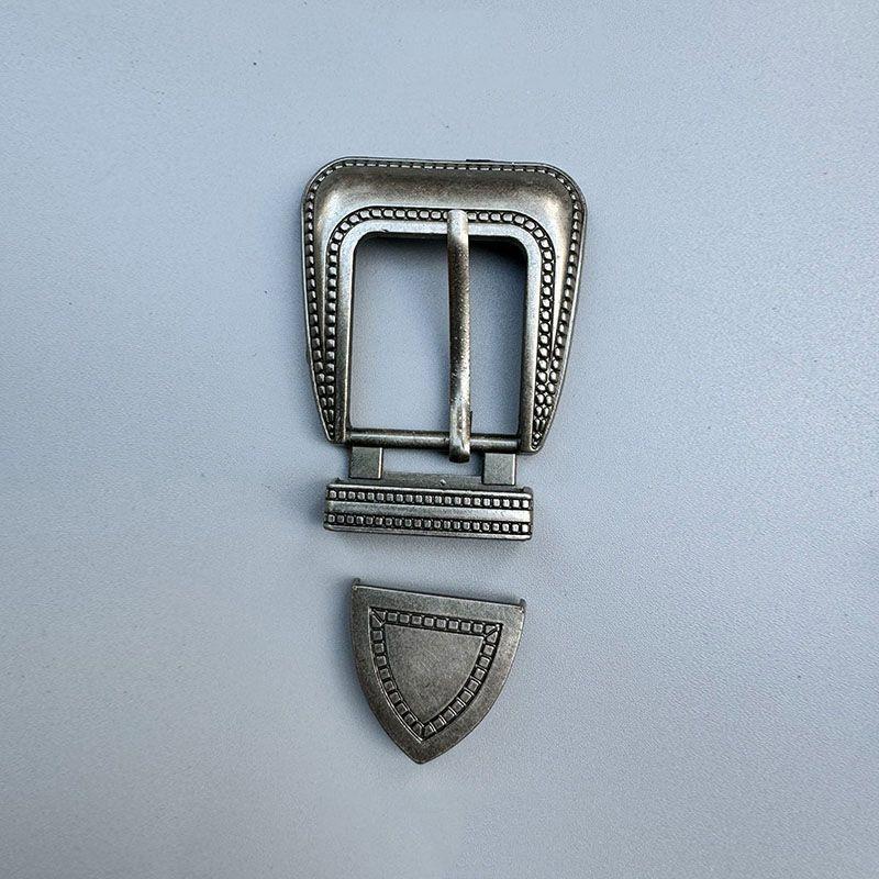 Vintage Belt Buckle Set with 3 Pieces Carved Pin Buckle Fashion Retro Waistband for Jeans Suits Dress Up