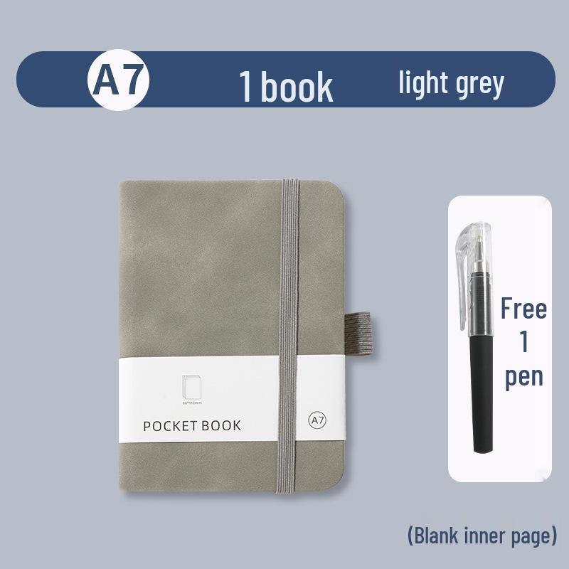 A7 Portable Leather Pocket Notebook with Elastic Band