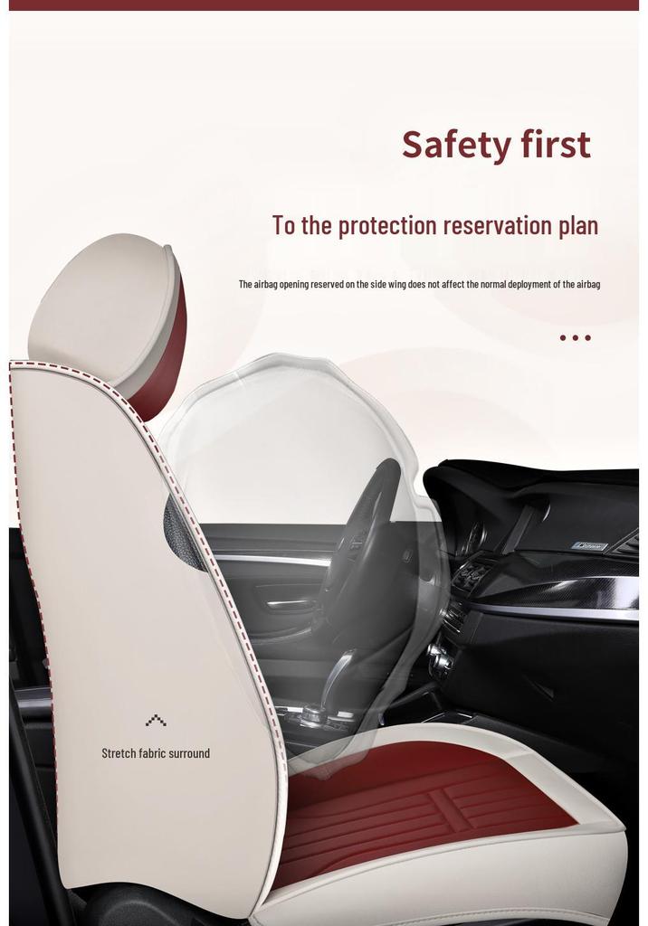 Universal Leather Car Seat Cover for All Seasons - Full Surround Cushion
