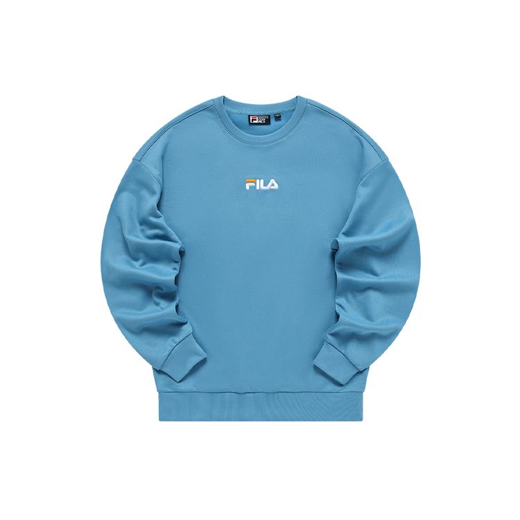 FILA Fleece Crewneck Sweatshirt With Embroidered Logo Men Sweatshirt Blue F51U138295F-BU