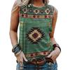 Western Aztec 3D Print Tank Top Women Geometry Vintage Streetwear Y2k Tops Oversized Vest Off Shoulder Sleeveless Girls Camisole