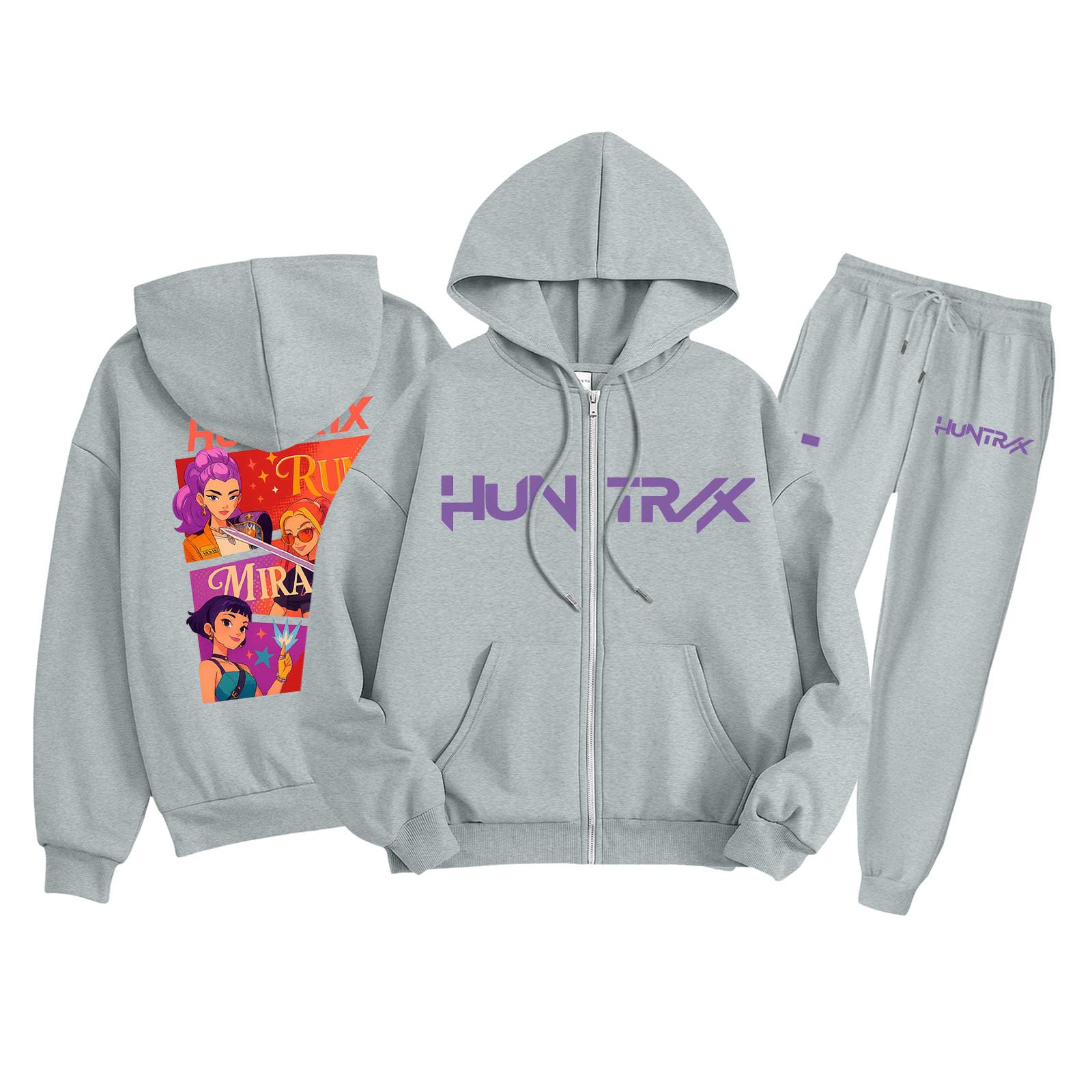 

Детская мода Толстовка с длинным рукавом, на молнии, с капюшоном, спортивные штаны с принтом, комплект толстовки с карманами 100