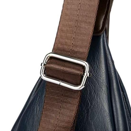 Men Sling Backpack Retro Faux Leather Chest Bag Crossbody Purse with Adjustable Shoulder Strap for Commuting Travel Daily Errands