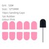 Candy Color Nail Art Sand Cap Nail Polishing Head Sand Ring Electric Nail Drill Machine Accessory Cuticle Dead Skin Removal Manicure Tool with Rubber