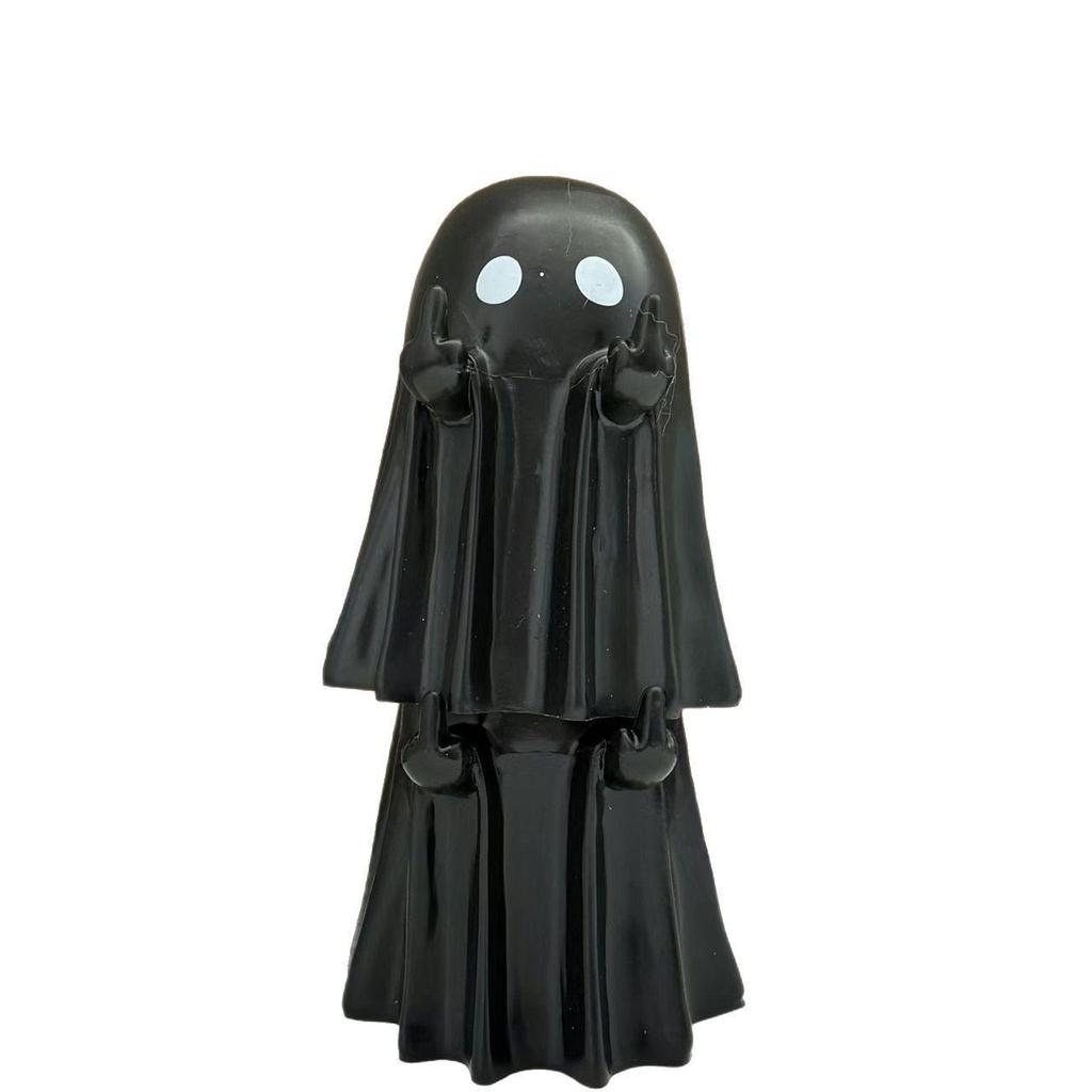 Creative Cute Ghost Resin Figurine: Middle Finger Halloween Decoration