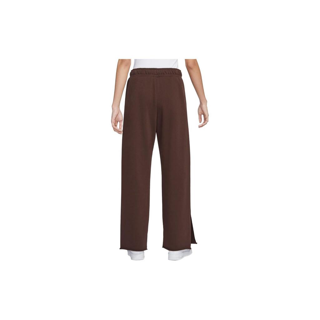 Nike Solid Color High Waist Wide Leg Casual Sports Pants Women pants Earth-Brown DV7845-227