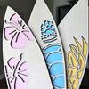 Wooden Plank Wall Hanging Sign Summer Themed Hawaiian Tropical Hibiscus Flower Wall Decoration Pineapple Sea Turtle Door Sign