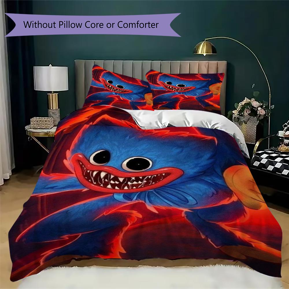 poppy playtime Pattern Bedding,Quilt Set Quilt Cover Pillowcase Home Birthday Gift(1 * duvet cover + 2 * pillowcase, without core)_lx