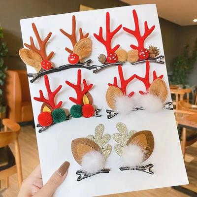 Neujahr Weihnachten Haarnadel Kinder Haarspangen Schleife Hirsch Weihnachtsmann Kinder Weihnachts Kopfschmuck Mädchen Kinder Haarschmuck
