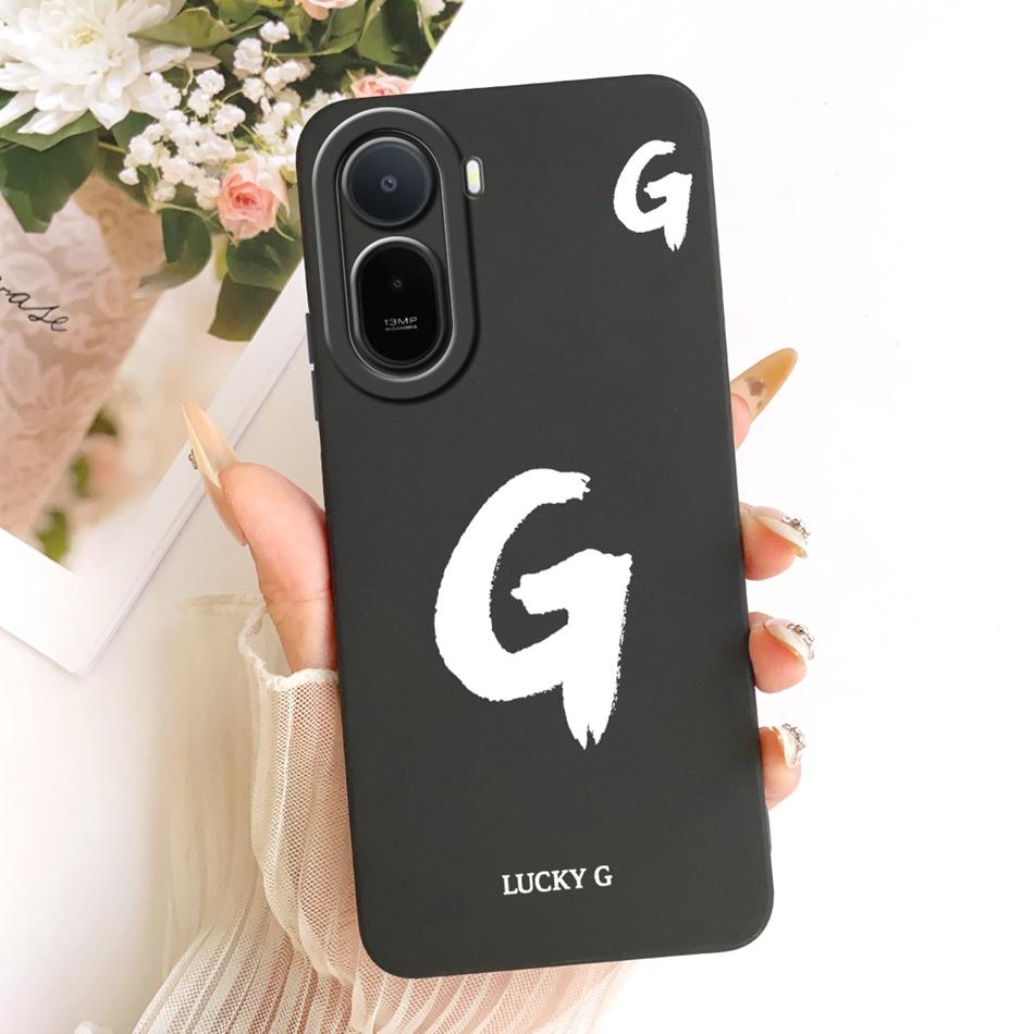 For Xiaomi Redmi A7 Pro 2026 Lucky Initial Letter Phone Case For Redmi A7Pro Soft Silicone Cases Bumpers
