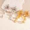 Metallic diamond-encrusted flower petals fringed silver needle earrings personalized vacation style temperament earrings