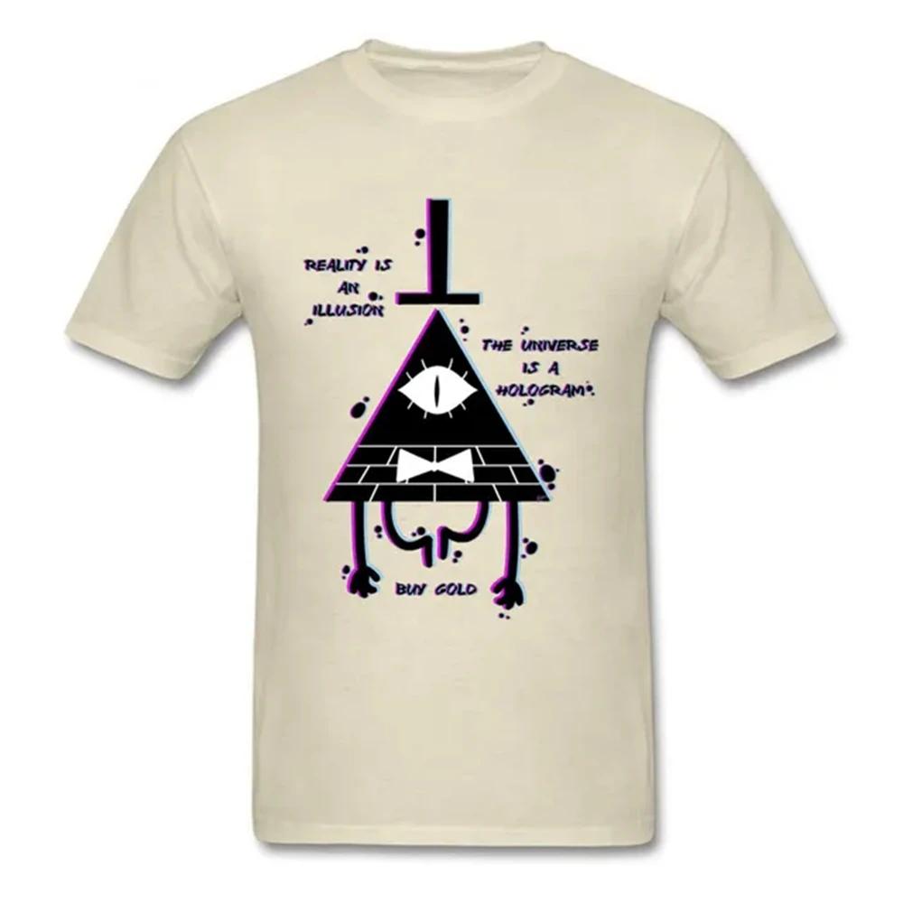 Damen T-Shirt Illusion Gravity Fall T-Shirt Illuminati T-Shirt Frauen Sommer Übergröße Baumwollkleidung Geometrisches Muster Lustig