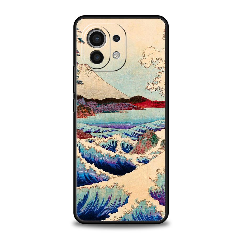 Golden Great Wave Kanagawa Surf Case For Xiaomi Poco X4 X3 NFC F3 F4 M3 M4 Mi Note 12T 10 12 11 Ultra 11T Pro 10T Lite 9T Cover