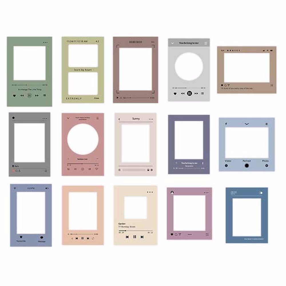 

Journal Decorative PET Stickers Stationery Stickers Vintage Gear of Memory Frame Series Stickers 1