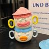 Ceramic Milk Mug with Lid And Straw 400ml Funny Cartoon Animal Water Cup with Double Handle Holiday Gift
