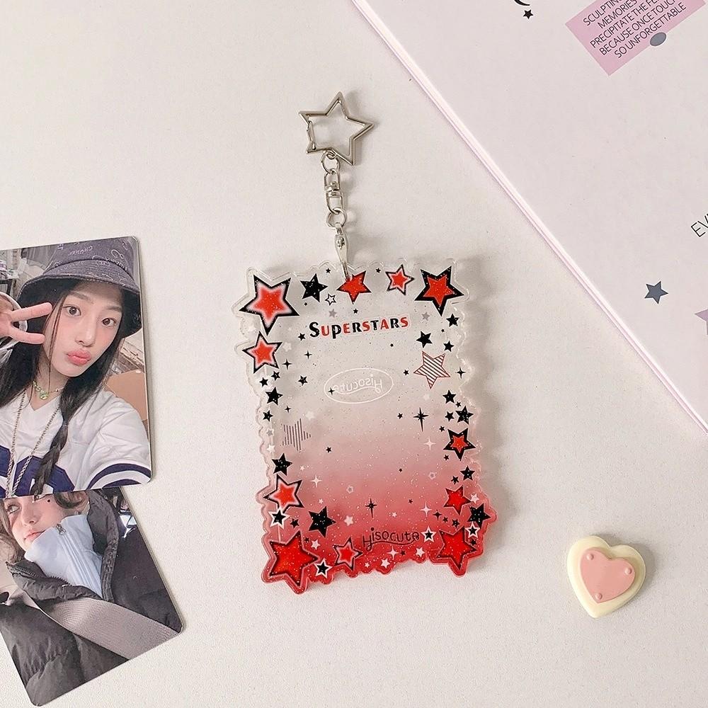New 3 Inch Glitter Acrylic Photocard Holder Scratch-Resistant Transparent Star Photo Holder Idol Photo Sleeves