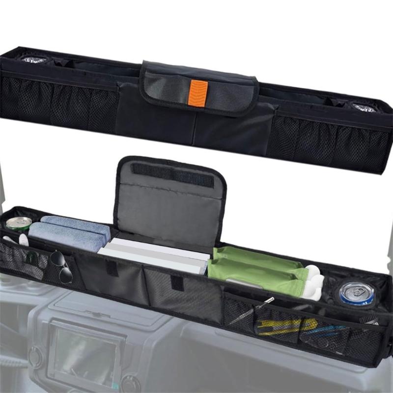 Foldable Golf Cart Organizer With Heavy Type Polyester Large Storage Space Easy Setups Stable Attachments