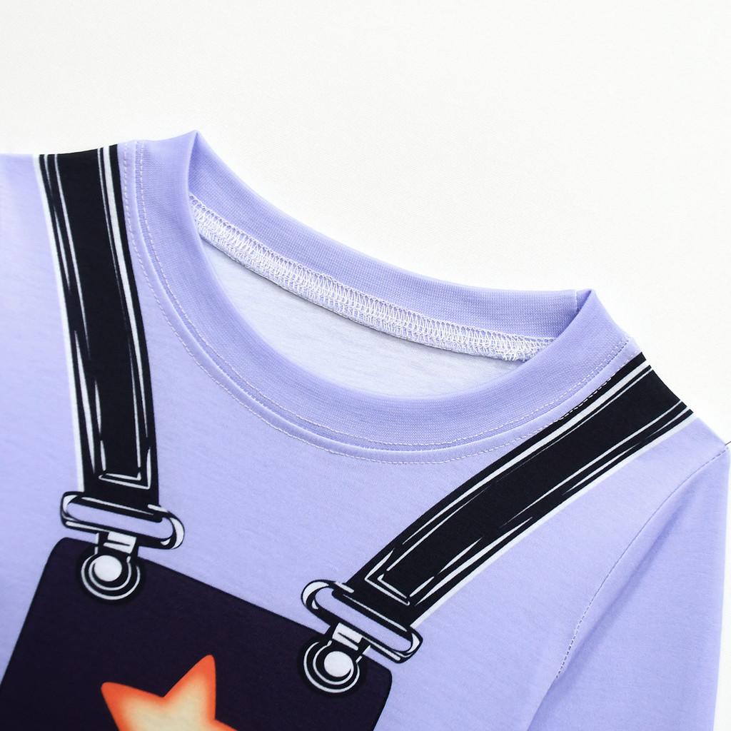 19779 Kids Girls Lily Lovebraids Printed Long Sleeves Round Neck T-shirt Top Trousers Sets