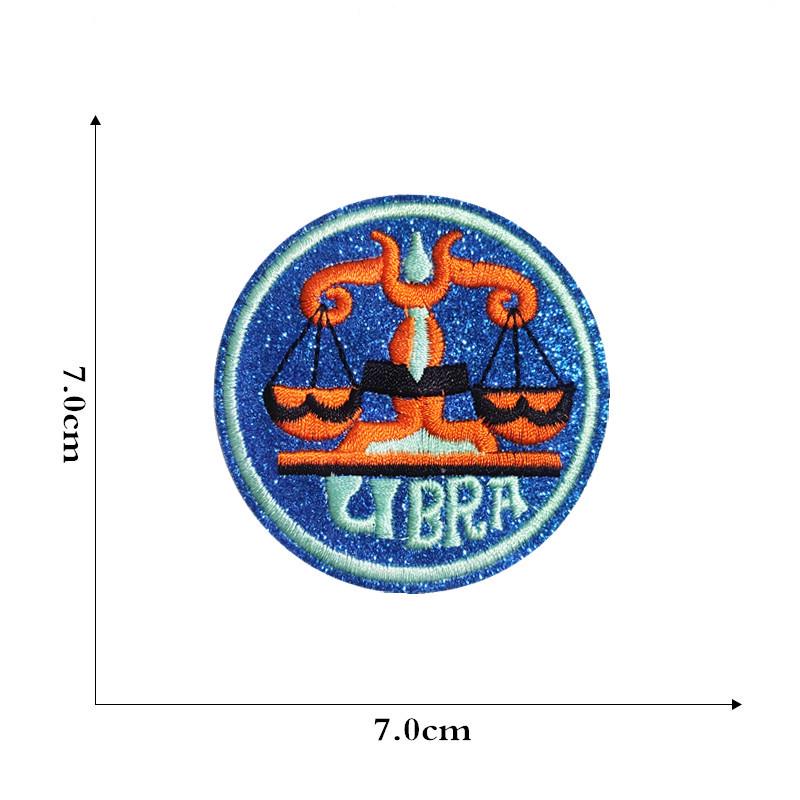 New Cartoon Constellation Embroidery Patch - Creative Round Design
