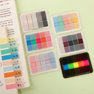 Macaron Farbe PET Memo Pad 100 Blätter Haftnotizen Selbstklebende Post Label Index Aufkleber Marker