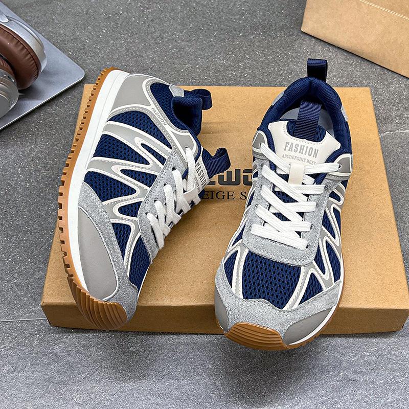 

2025 new leather mesh breathable German training shoes women s shoes versatile casual sports shoes lightweight soft sole Forrest Gump shoes tide 35 синій