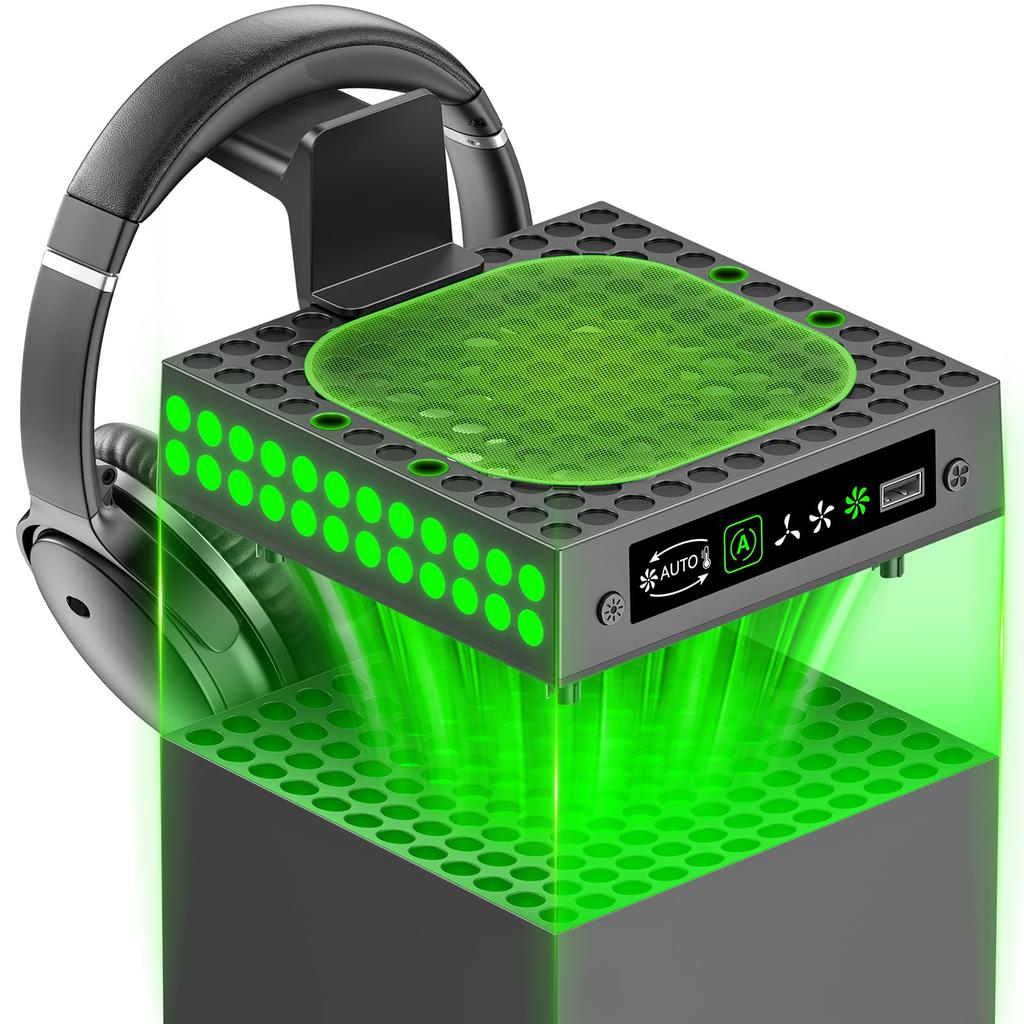 Xbox Series X Cooling Low Intelligent Temperature 3 Speed Easy Heat Detachable Headset RGB LED Atmosphere Xbox Series X Console Compatible with Xbox