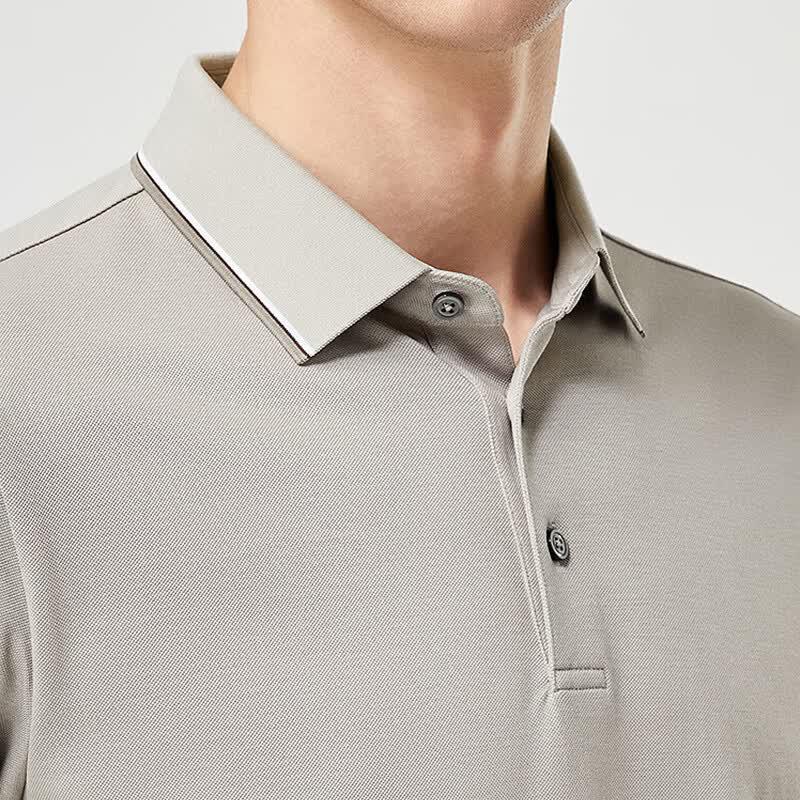 YOUNGOR Men's Comfortable Business Short Sleeve Polo Shirt