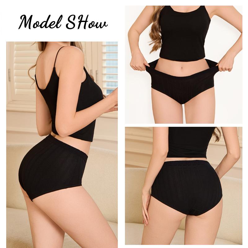 3Pcs/Set Women S-3XL Seamless Cotton High Rise Briefs Solid Color Stripe High Quality Panties Female Cozy Big Size Sexy Lingerie