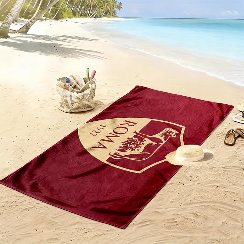 Associazione Sportiva Roma Print Beach Towel, Large Soft Quick Dry Towel for Beach Camping Swimming