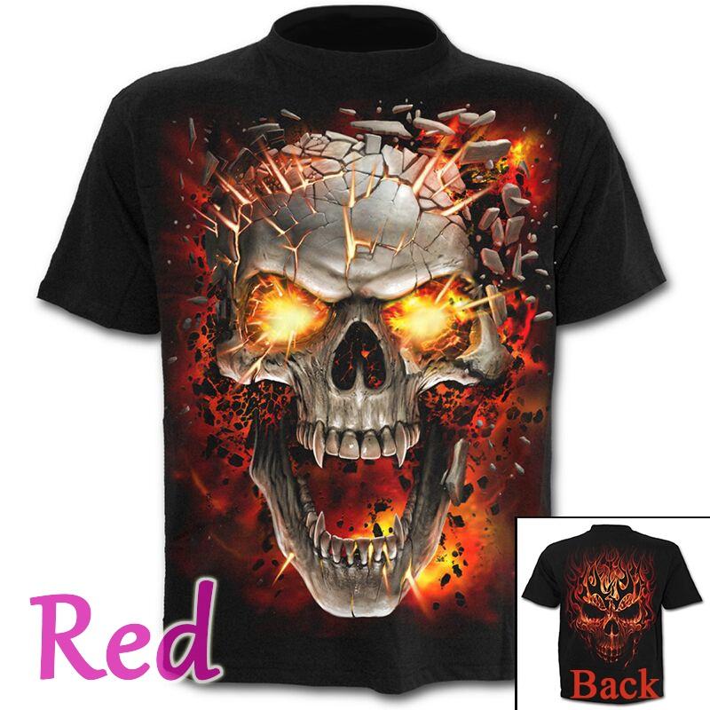 Men's Casual Skull 3D Printed T-shirt Summer Mountain Short Sleeve Top
