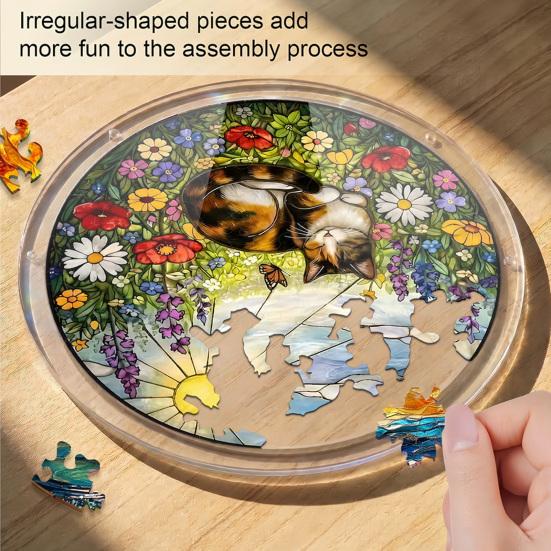 Yousheng Acrylic Puzzle Suncatcher DIY Jigsaw Puzzle Suncatcher Kit with UV Printed Design Colorful Window Hanging Ornament for Home Garden Decor