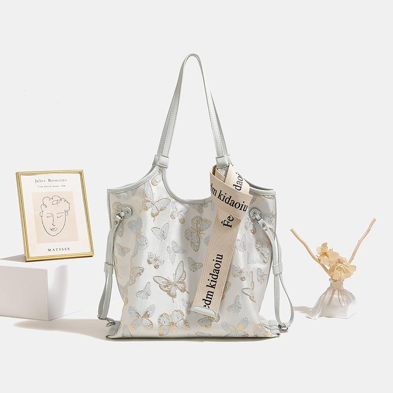 Versatile Popular Bags Women'S Niche Commuter Armpit Big Bag New Chinese Style Embroidery Large Capacity Tote Bag