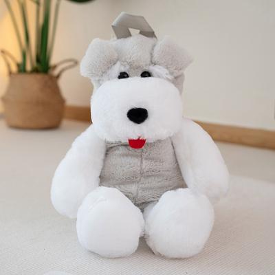 Cartoon Cute Schnauzer Backpack Children Plush Large Capacity Puppy Backpack Girls Casual Crossbody Bag Carry Bag