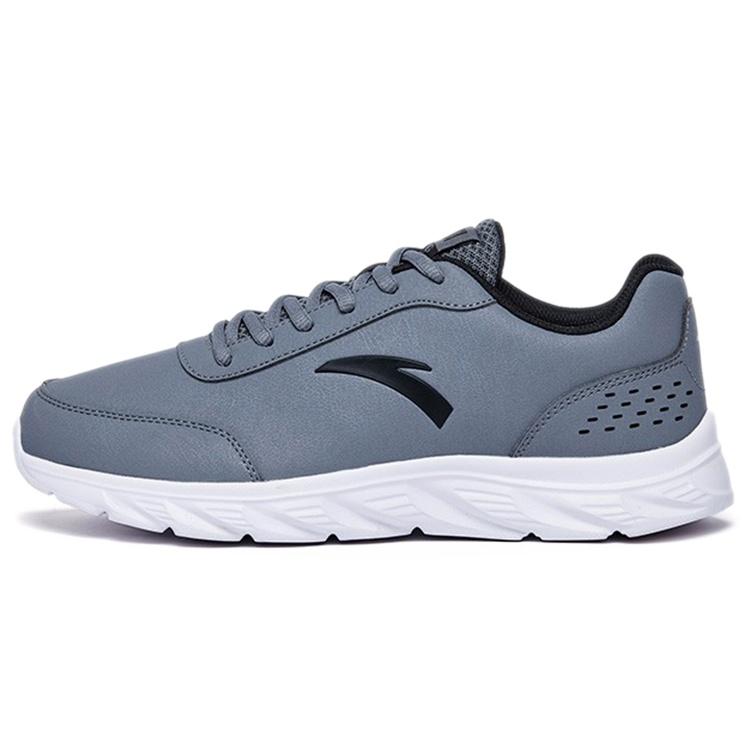 ANTA Running Series Sneakers Leather Stone Grey Men s 91835529-2 EU 40.5