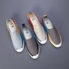 FashionUltra-light Soft Canvas Shoes for Men Color Matching Casual Sneakers Summer Leisure Walk Flat Hand-stitching Man Slip On Loafers