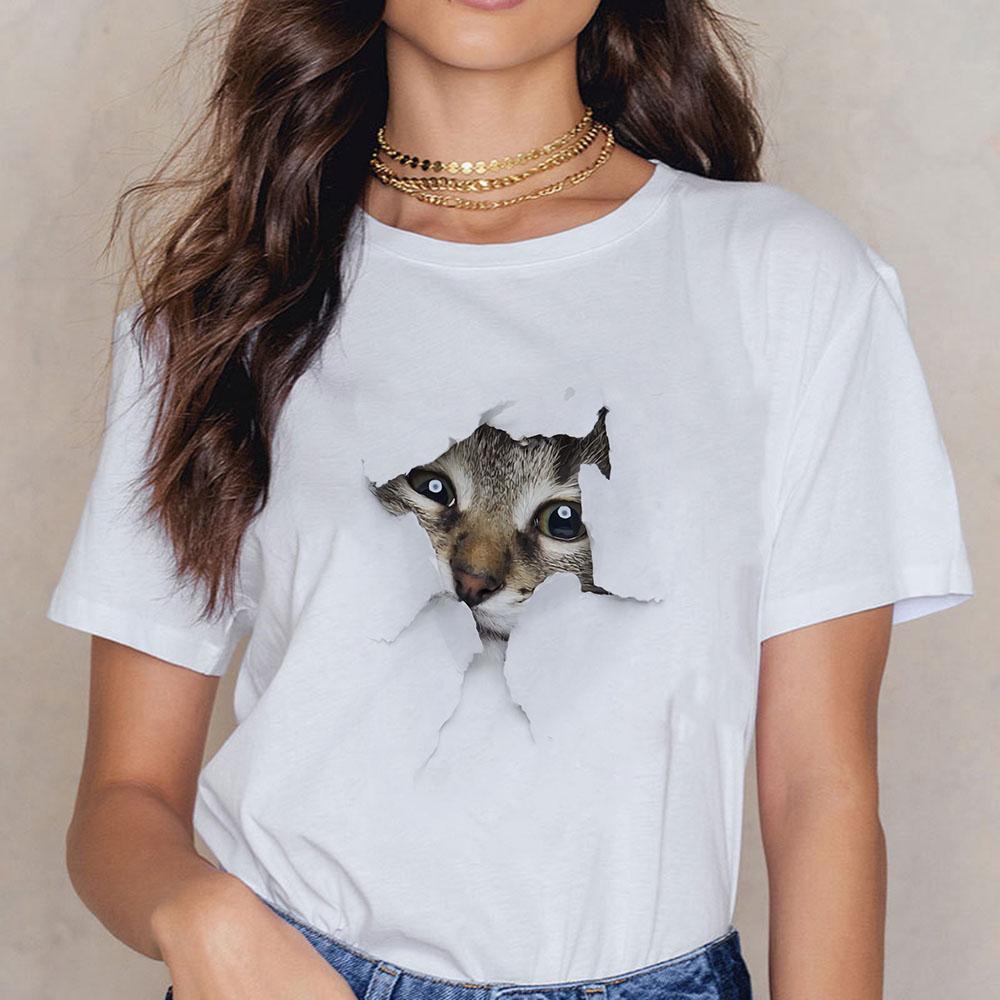 Black Cats Shirt Women with Cat Tshirt Kitten Pretty Little Thing Cute Oversized Funny Female Trendy Short Sleeve Summer Top