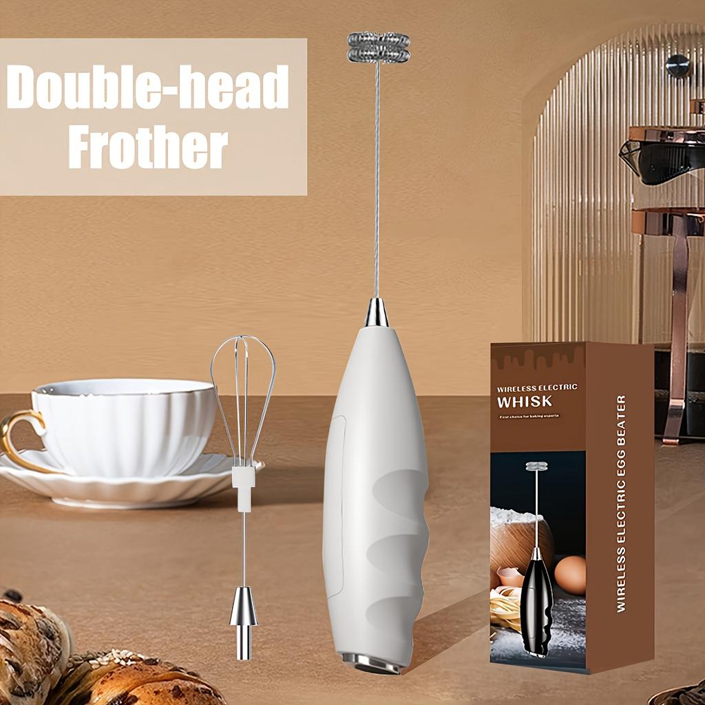 Mixeur à main électrique sans fil multifonctionnel avec fonction turbo 304 et poignée ergonomique - Batteur électrique portable, mousseur à lait