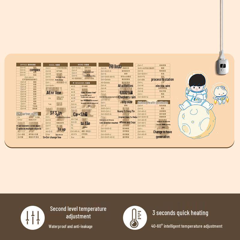 Large Heated Cartoon Desk Pad – Thick, Constant Temperature Mouse Pad for Home & Office