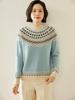 Elegant Fair Isle Jacquard Cashmere Sweater - Autumn/Winter 2026, Half-Neck, Loose & Slimming Design