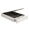Double Bed 140x200cm Upholstered Bed Platform Without Headboard with Hydraulic Storage And 2 Drawers White