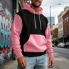 Felpa con cappuccio colorblock da uomo con tasche per un comfort casual e sportivo